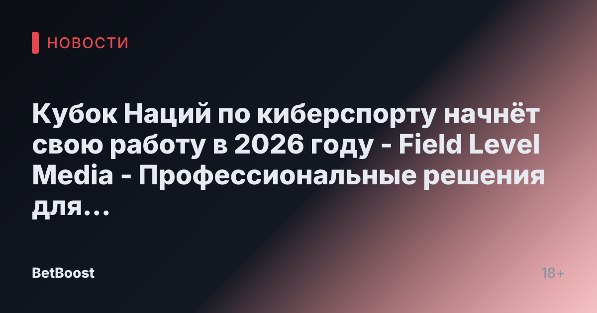 Кубок Наций по киберспорту начнёт свою работу в 2026 году - Field Level Media - Профессиональные решения для спортивного контента