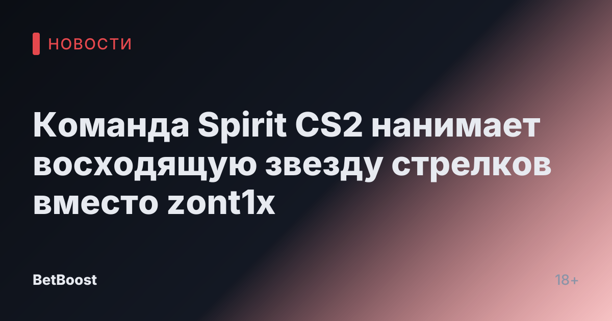 Команда Spirit CS2 нанимает восходящую звезду стрелков вместо zont1x