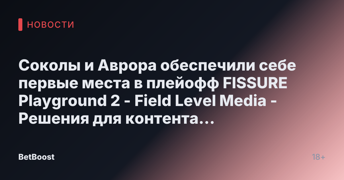 Соколы и Аврора обеспечили себе первые места в плейофф FISSURE Playground 2 - Field Level Media - Решения для контента в профессиональном спорте