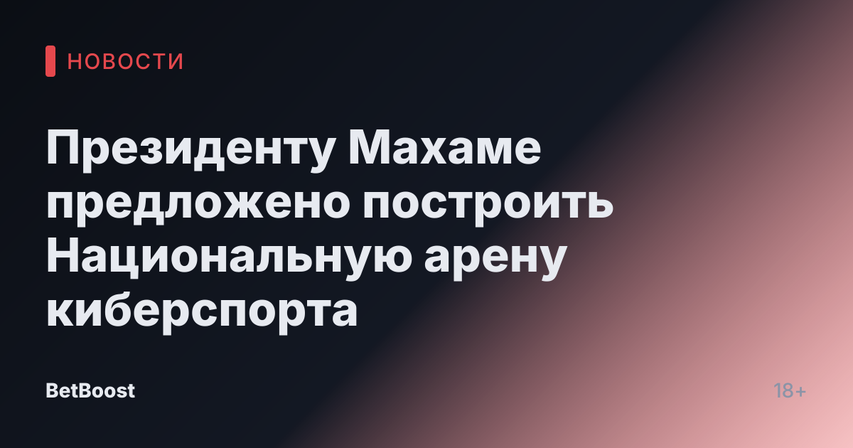 Президенту Махаме предложено построить Национальную арену киберспорта