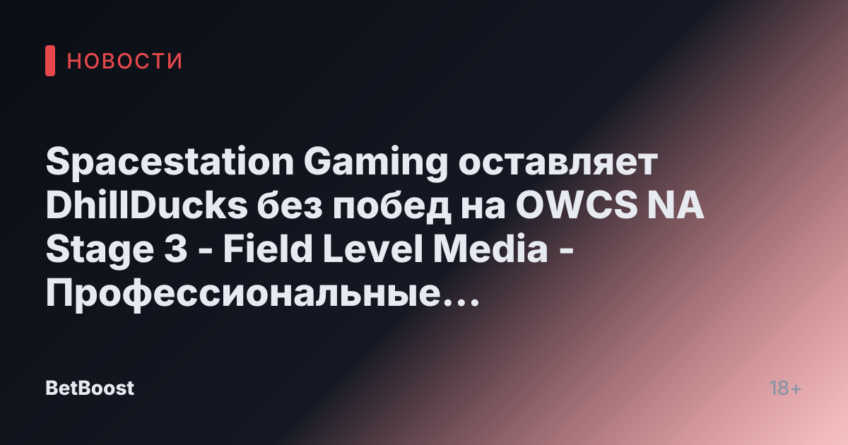Spacestation Gaming оставляет DhillDucks без побед на OWCS NA Stage 3 - Field Level Media - Профессиональные спортивные контент-решения