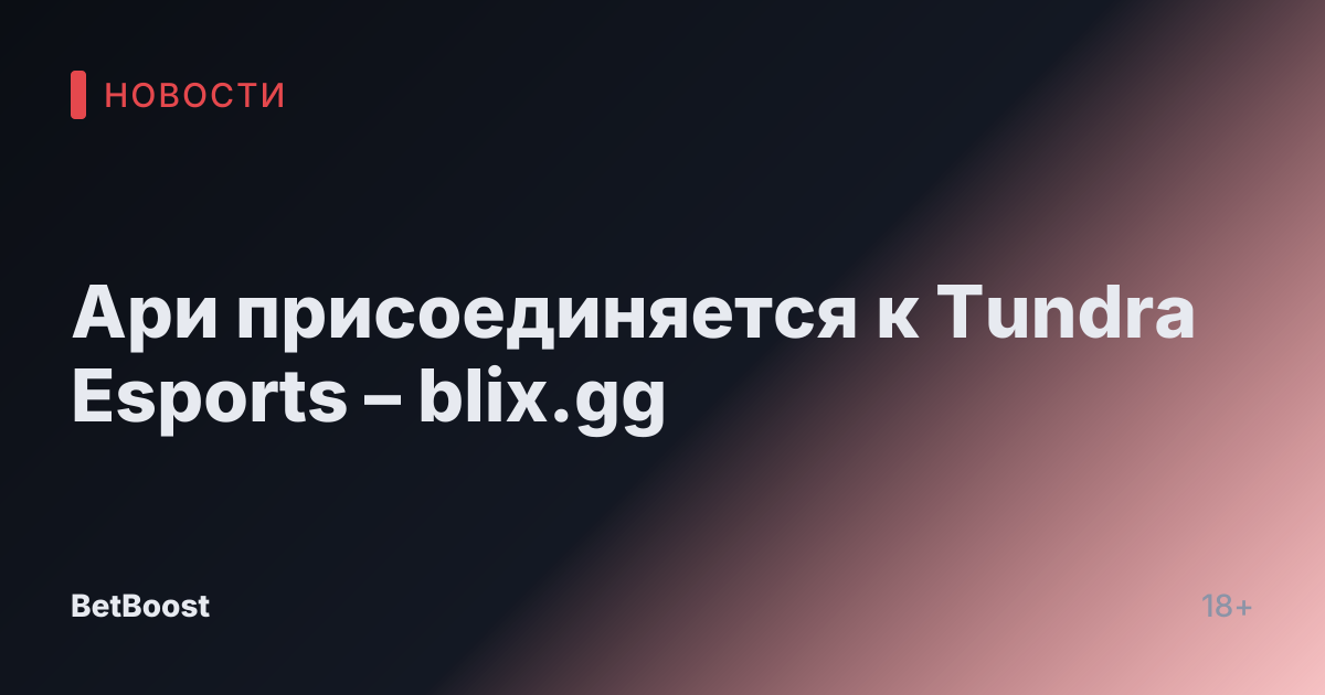 Ари присоединяется к Tundra Esports – blix.gg