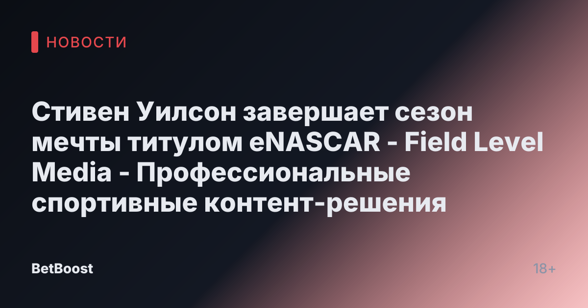 Стивен Уилсон завершает сезон мечты титулом eNASCAR - Field Level Media - Профессиональные спортивные контент-решения