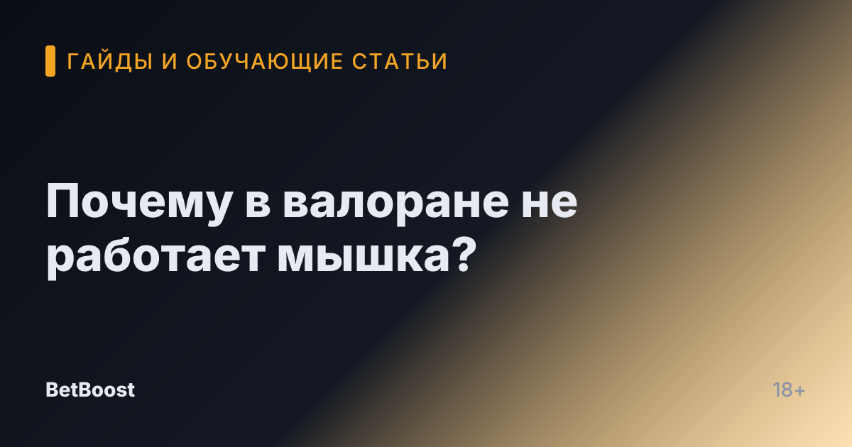Почему в валоране не работает мышка?