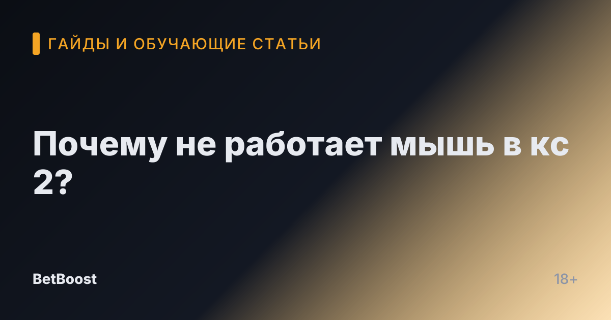 Почему не работает мышь в кс 2?