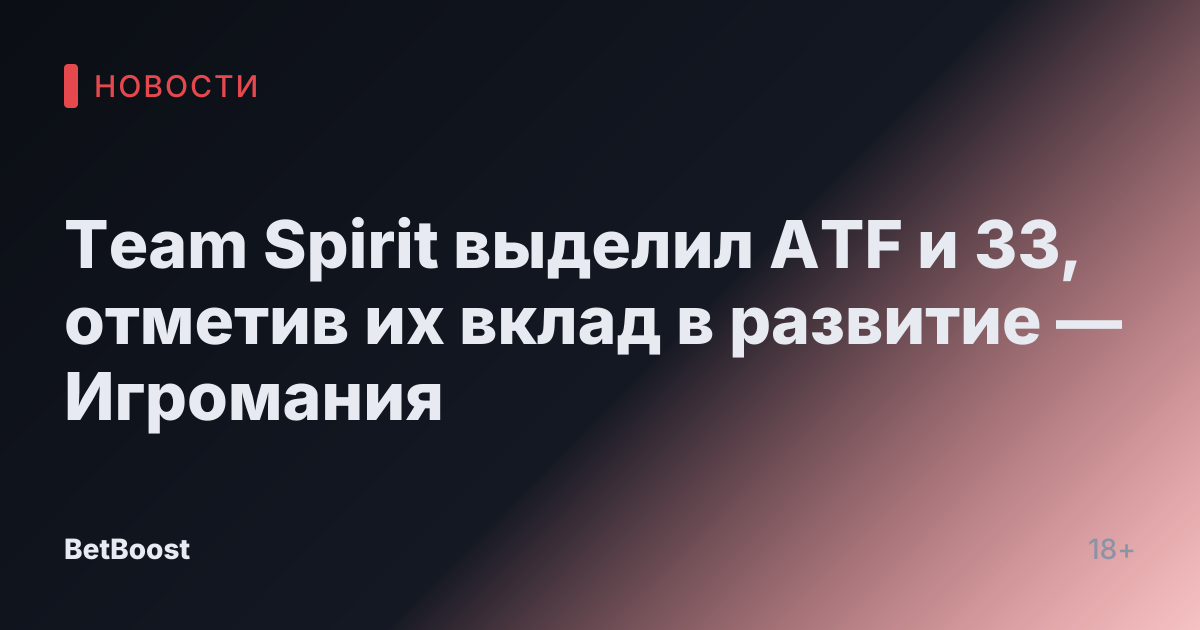 Team Spirit выделил ATF и 33, отметив их вклад в развитие — Игромания