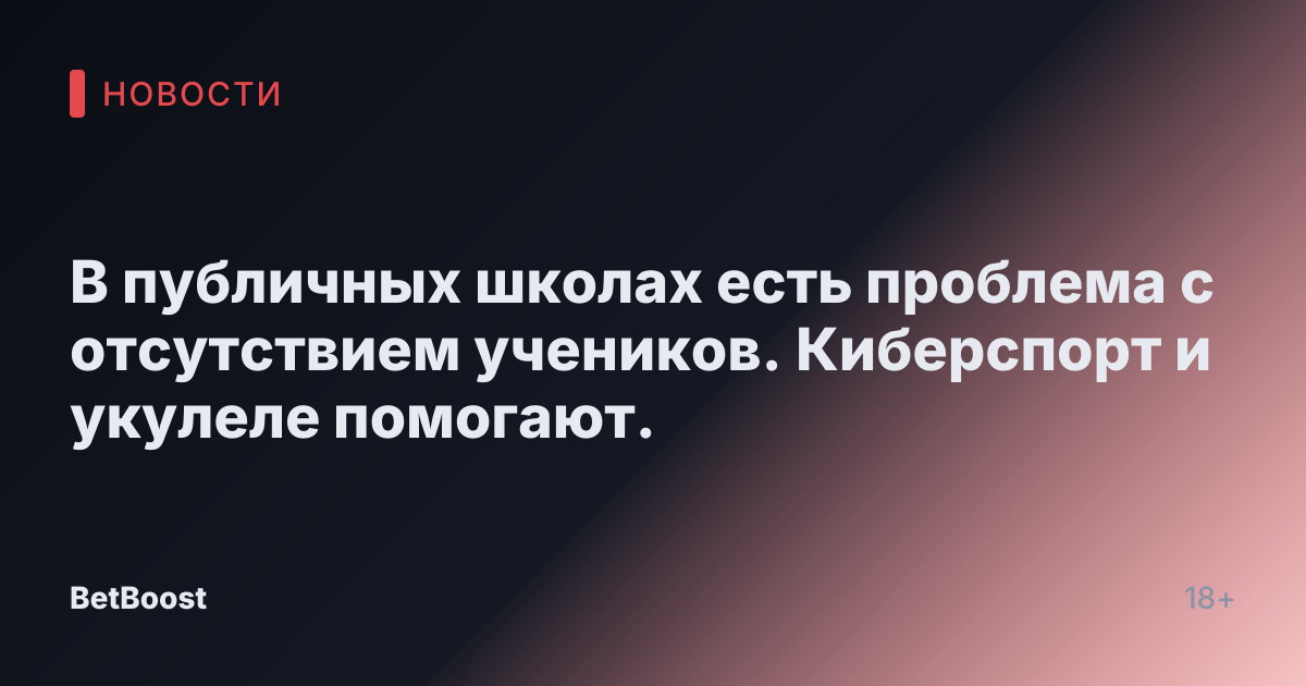В публичных школах есть проблема с отсутствием учеников. Киберспорт и укулеле помогают.