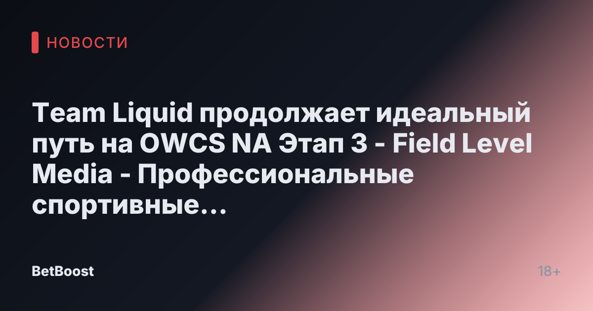 Team Liquid продолжает идеальный путь на OWCS NA Этап 3 - Field Level Media - Профессиональные спортивные контент-решения