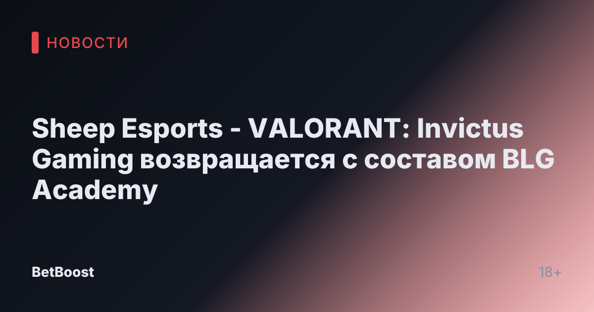 Sheep Esports - VALORANT: Invictus Gaming возвращается с составом BLG Academy