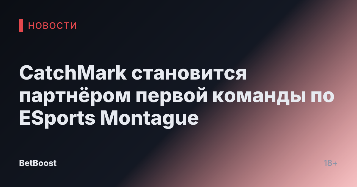 CatchMark становится партнёром первой команды по ESports Montague