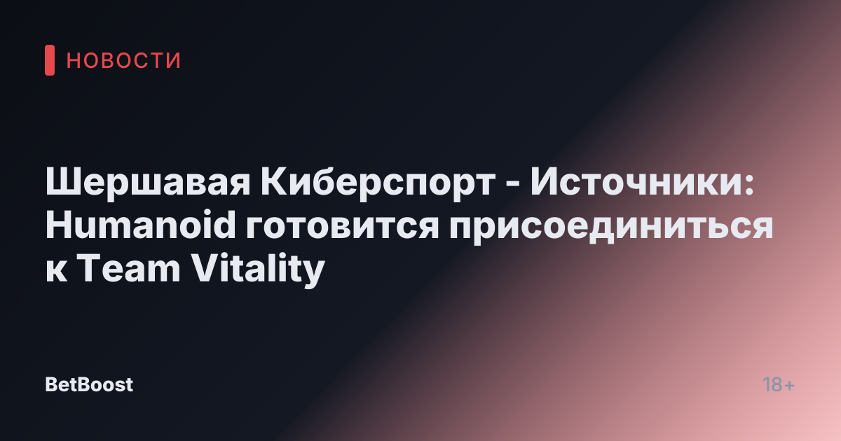 Шершавая Киберспорт - Источники: Humanoid готовится присоединиться к Team Vitality
