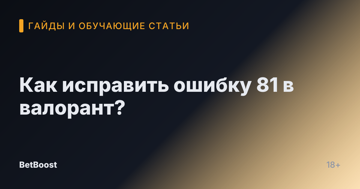 Как исправить ошибку 81 в валорант?