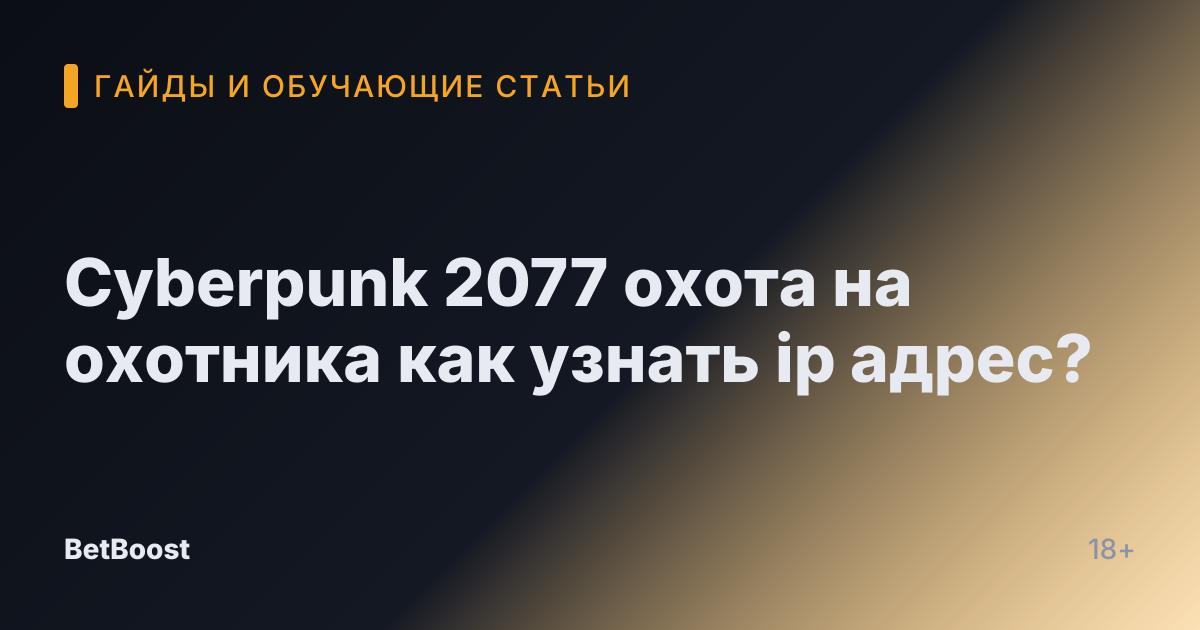 Cyberpunk 2077 охота на охотника как узнать ip адрес?