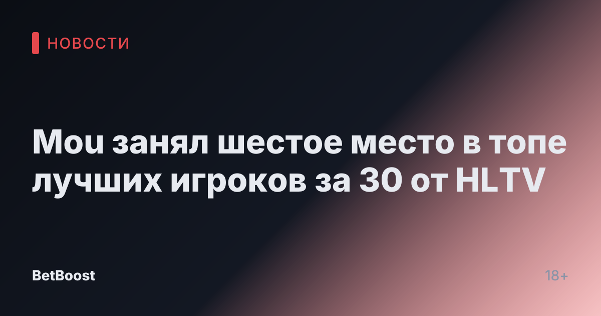 Mou занял шестое место в топе лучших игроков за 30 от HLTV