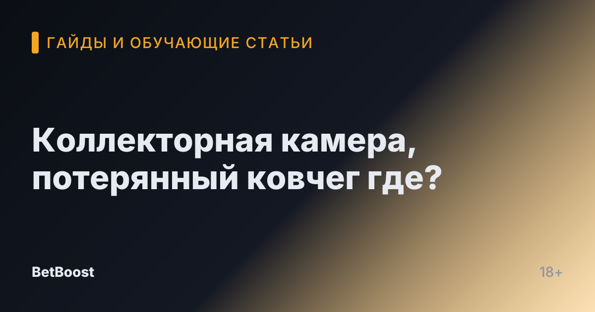 Коллекторная камера, потерянный ковчег где?
