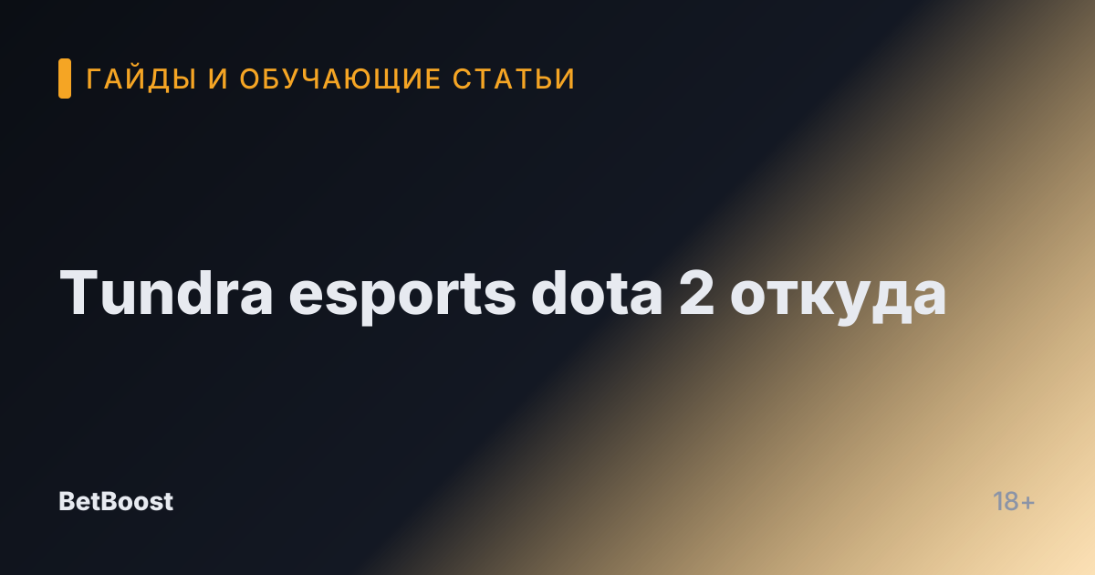 Tundra esports dota 2 откуда