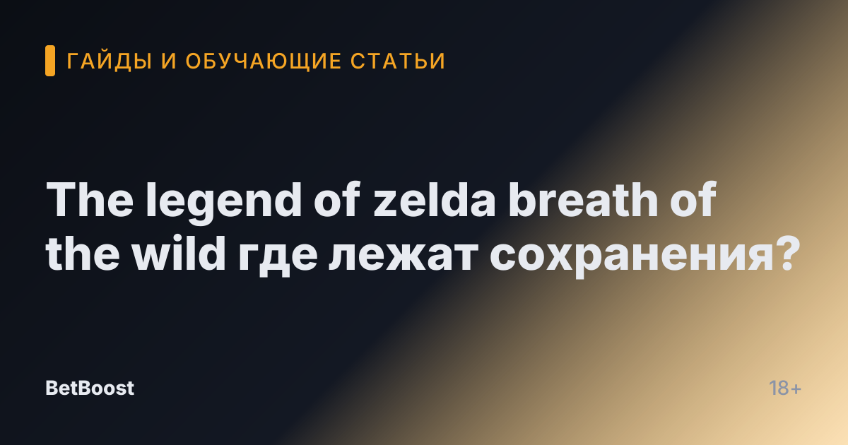 The legend of zelda breath of the wild где лежат сохранения?