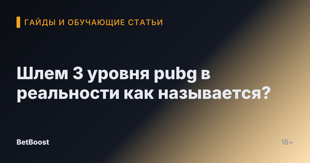 Шлем 3 уровня pubg в реальности как называется?