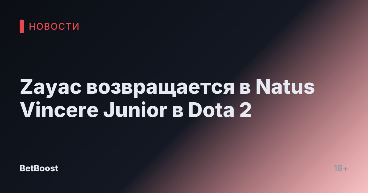 Zayac возвращается в Natus Vincere Junior в Dota 2