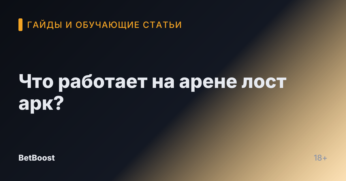Что работает на арене лост арк?