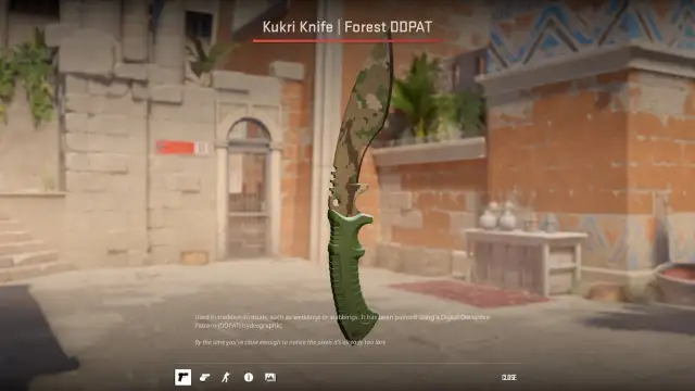 CS2 Kukri Knife Forest Предварительный просмотр скина DDPAT