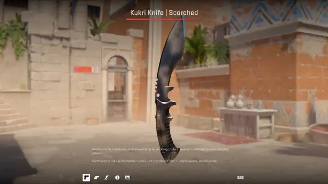 Предварительный просмотр скина Scorched для CS2 Kukri Knife