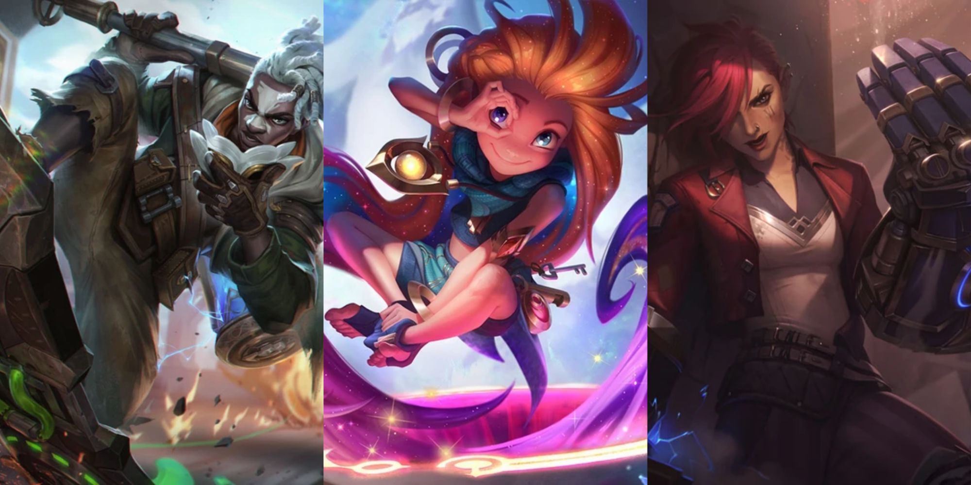 Firelight Ekko Zoe Arcane Vi Splash Art League of Legends