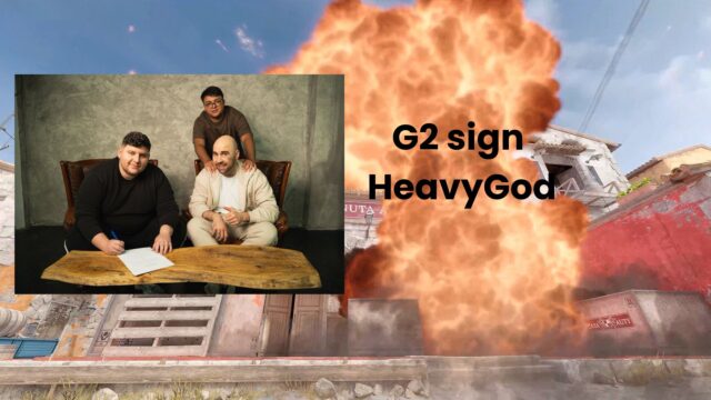 Полный состав G2 по Counter-Strike с изображением подписи HeavyGod