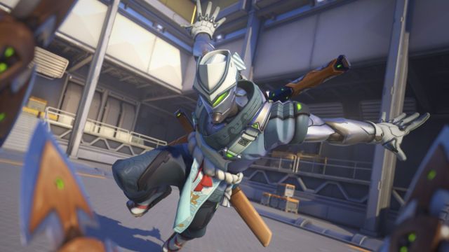 Изображение скина Омакасе Гэндзи из Overwatch 2, который превращает этого кибернетического ниндзя в суши-повара.