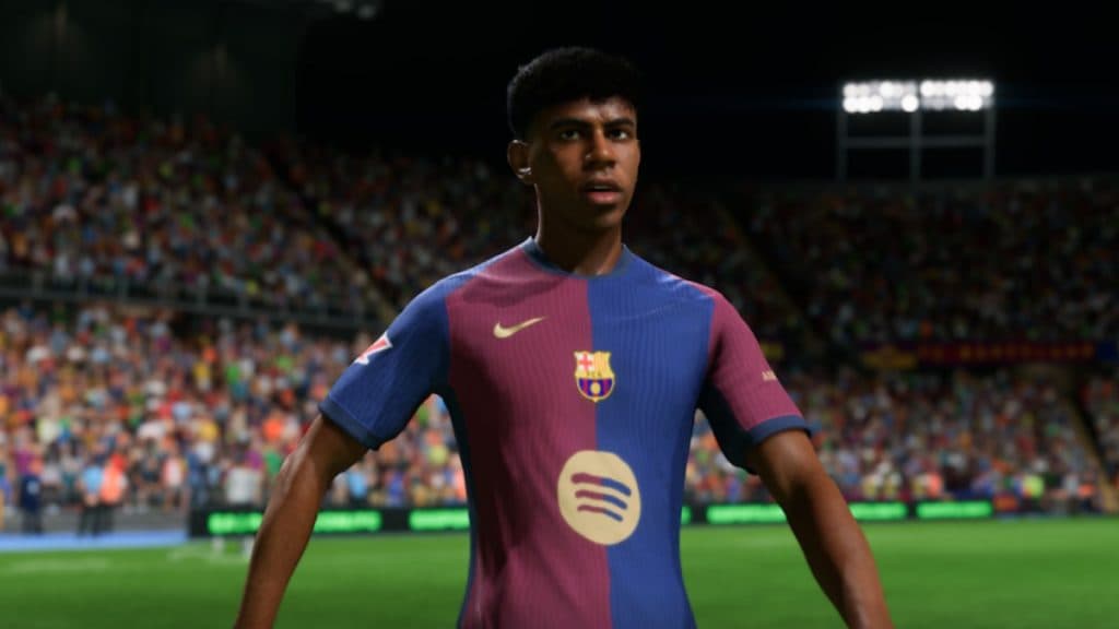 Lamine Yamal в Barcelona Kit на Pitch In Ea FC 25